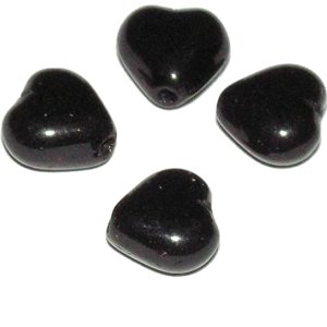 Corazón 6mm negro. Bolsa 25 und