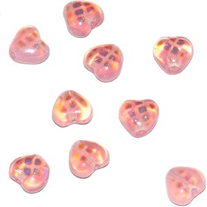 Corazón rosa opal 6mm. Bolsa 25 und
