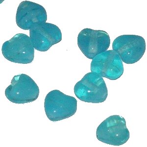 Corazón azul opal 6mm. Bolsa 25 und