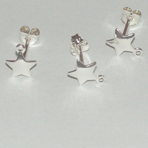 Pendientes estella con asa plata. Bolsa 2 und