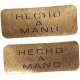 Etiquetas adhesivas 25x10mm, texto: hecho a mano.