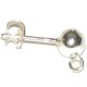 Pendiente plata bola con perno y tope. Bolsa 2 und