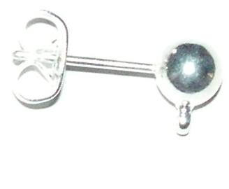 Gancho bola 5mm plateado. Bolsa 4 und