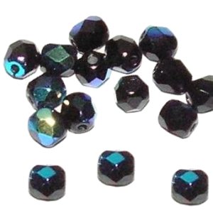 Facetadas 4mm negro ab. Bolsa de 50 unidades