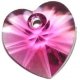 Swarovski 10,3x10mm Coraz�n fuchsia